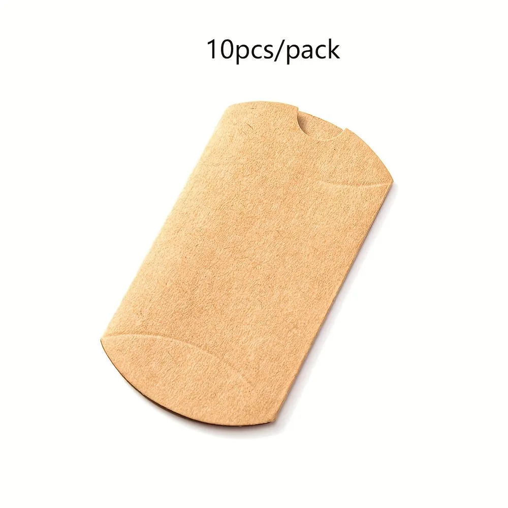 Small Kraft Paper Pillow Boxes for Jewelry Packaging and Gifts