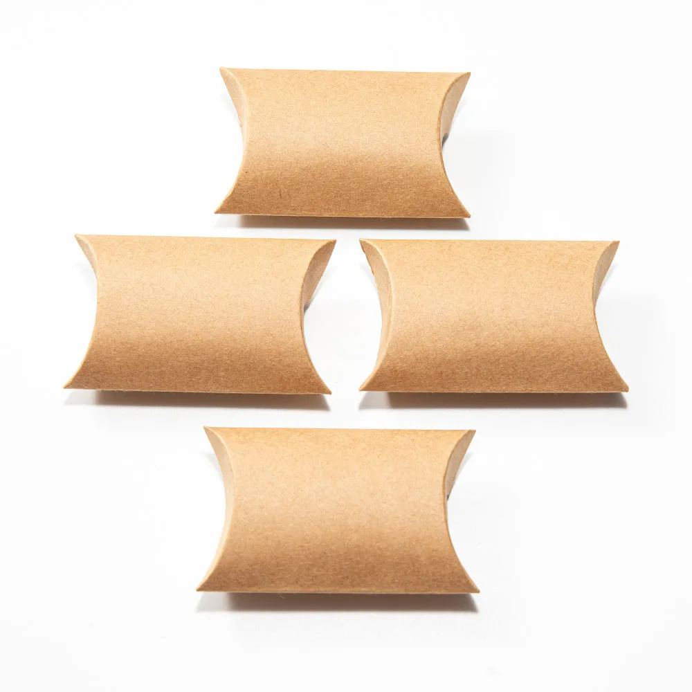 Small Kraft Paper Pillow Boxes for Jewelry Packaging and Gifts