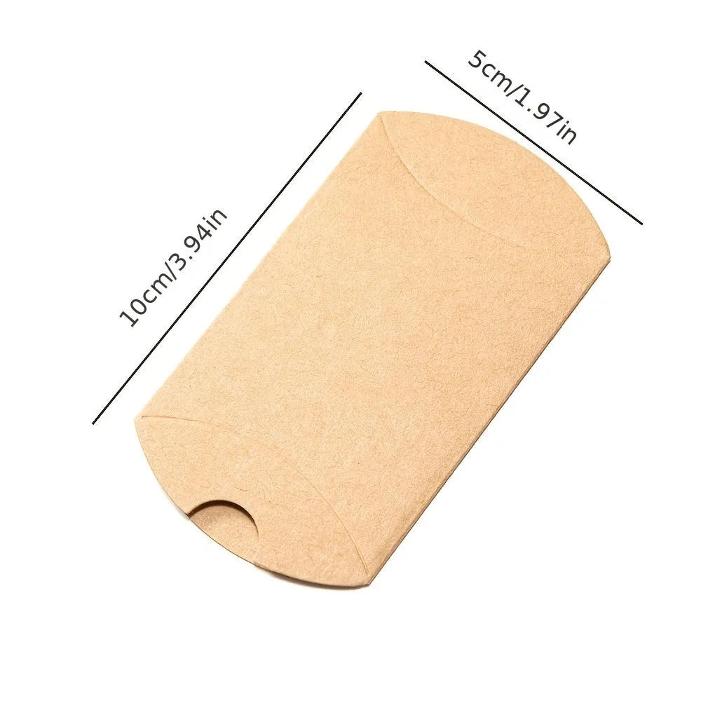 Small Kraft Paper Pillow Boxes for Jewelry Packaging and Gifts