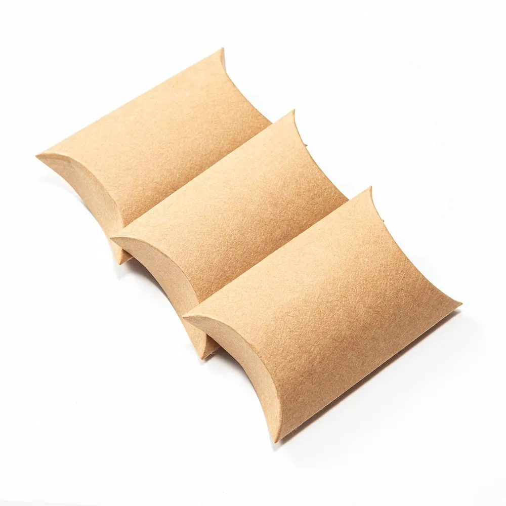 Small Kraft Paper Pillow Boxes for Jewelry Packaging and Gifts
