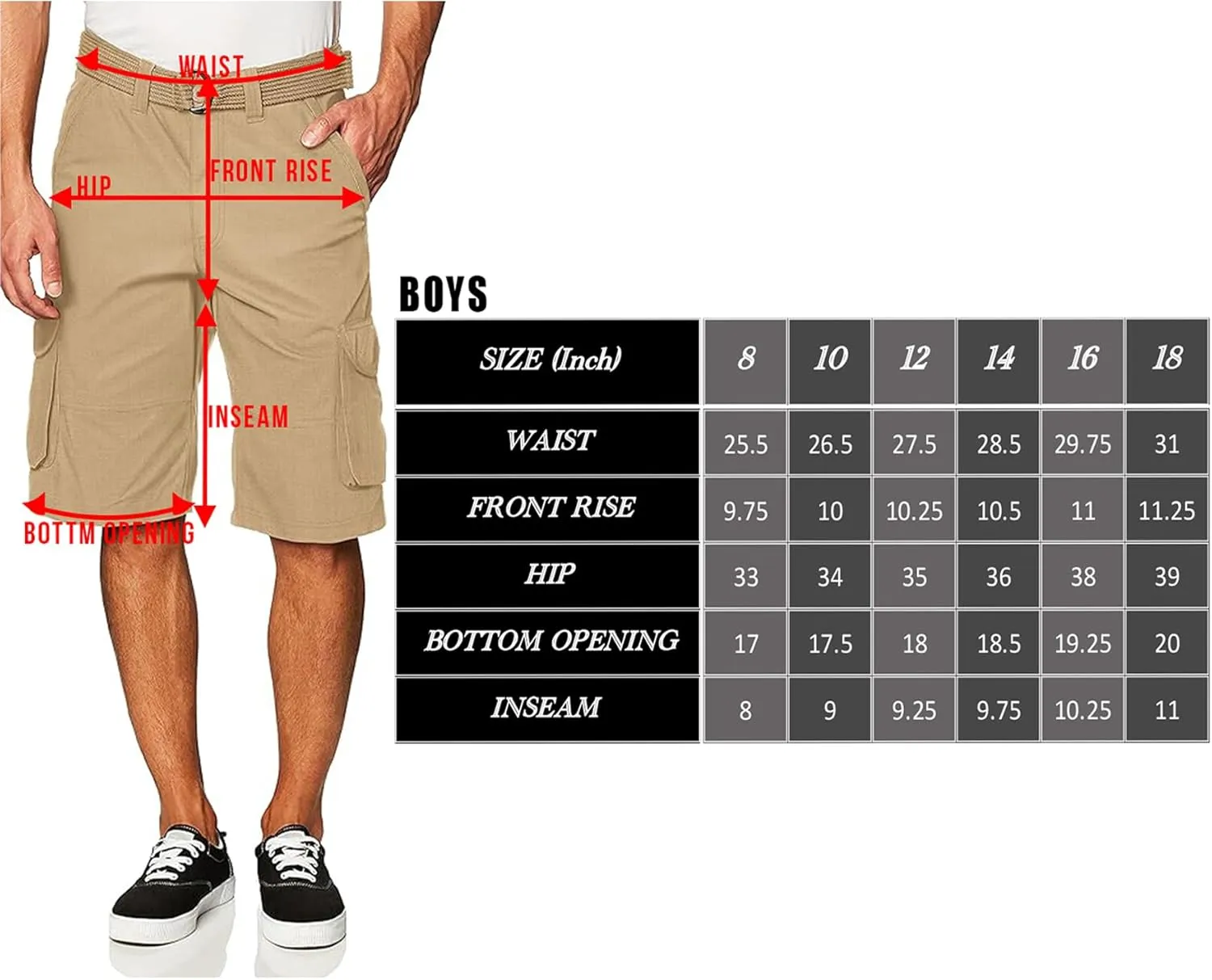 Southpole Boys' Belted Ripstop Basic Cargo Shorts