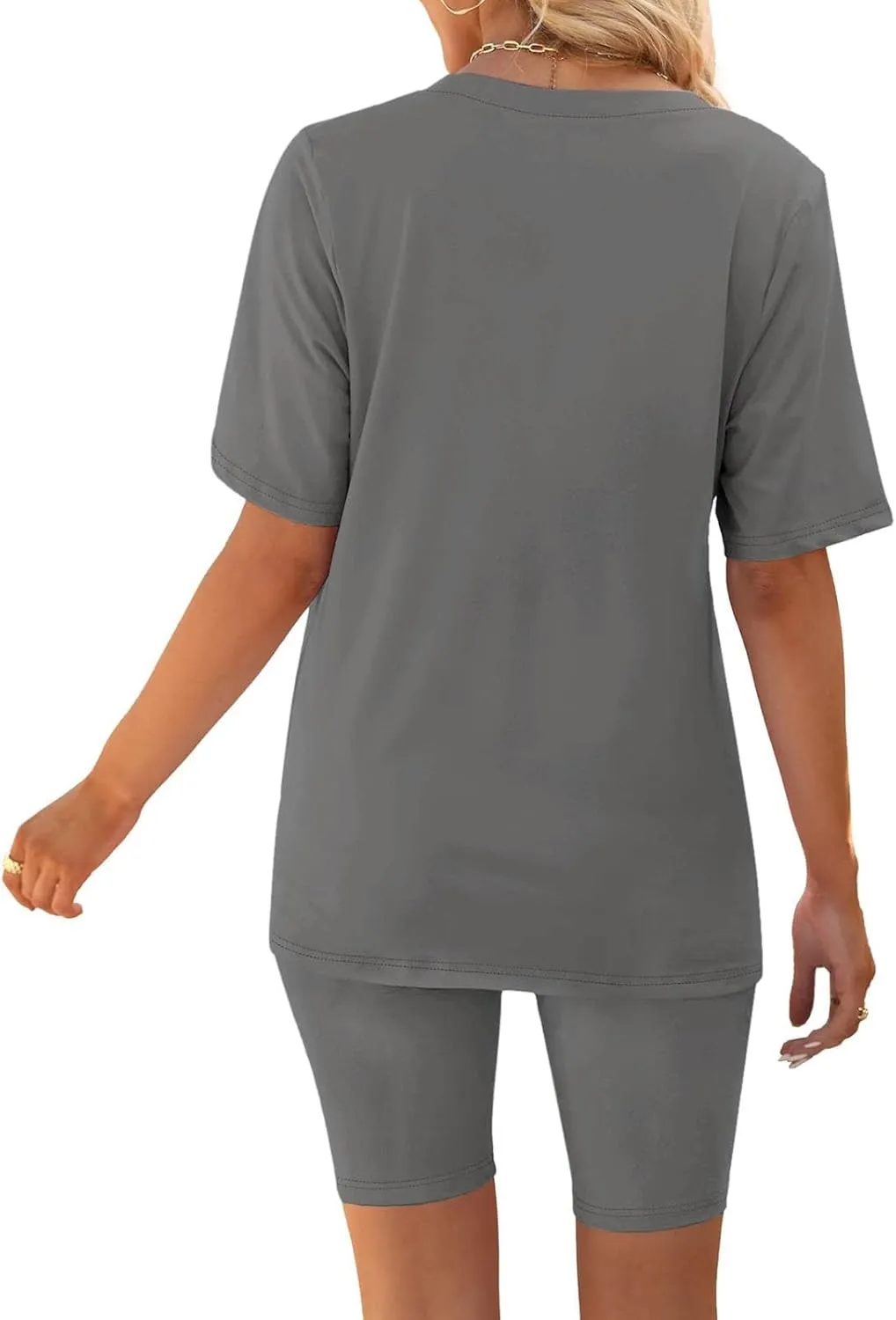 Sport Sets Women 2 Piece Outfits Women Summer Casual Oversized T-Shirt Tops Biker Shorts Workout Sports Tracksuit
