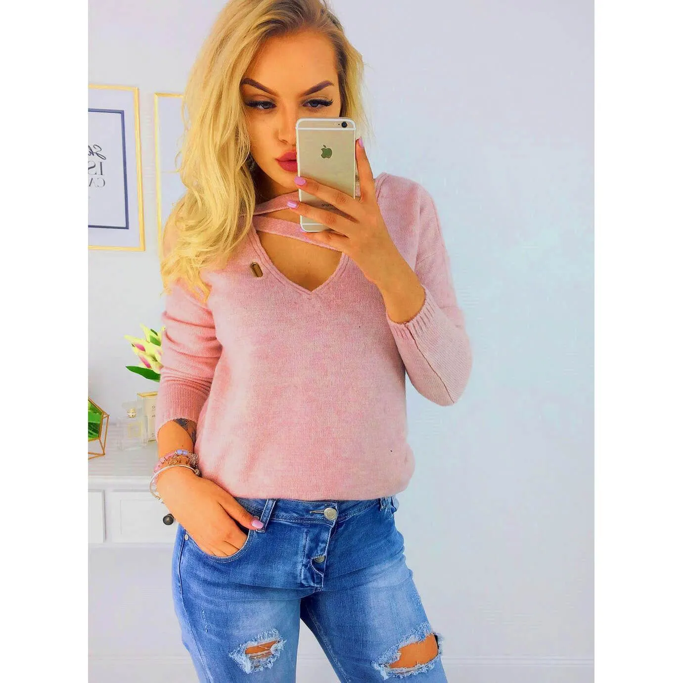 Straps Loose Long Sleeves T-shirt