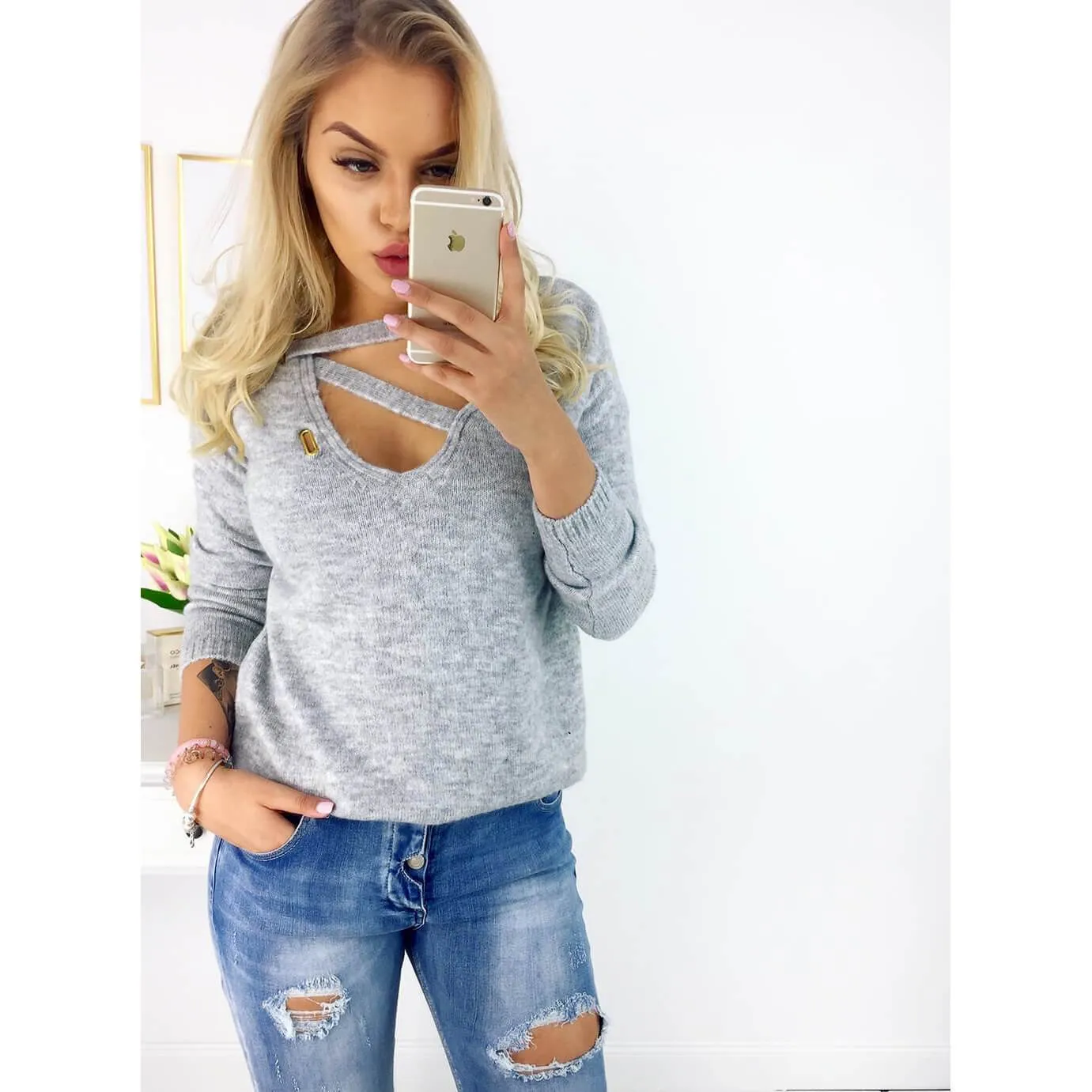 Straps Loose Long Sleeves T-shirt