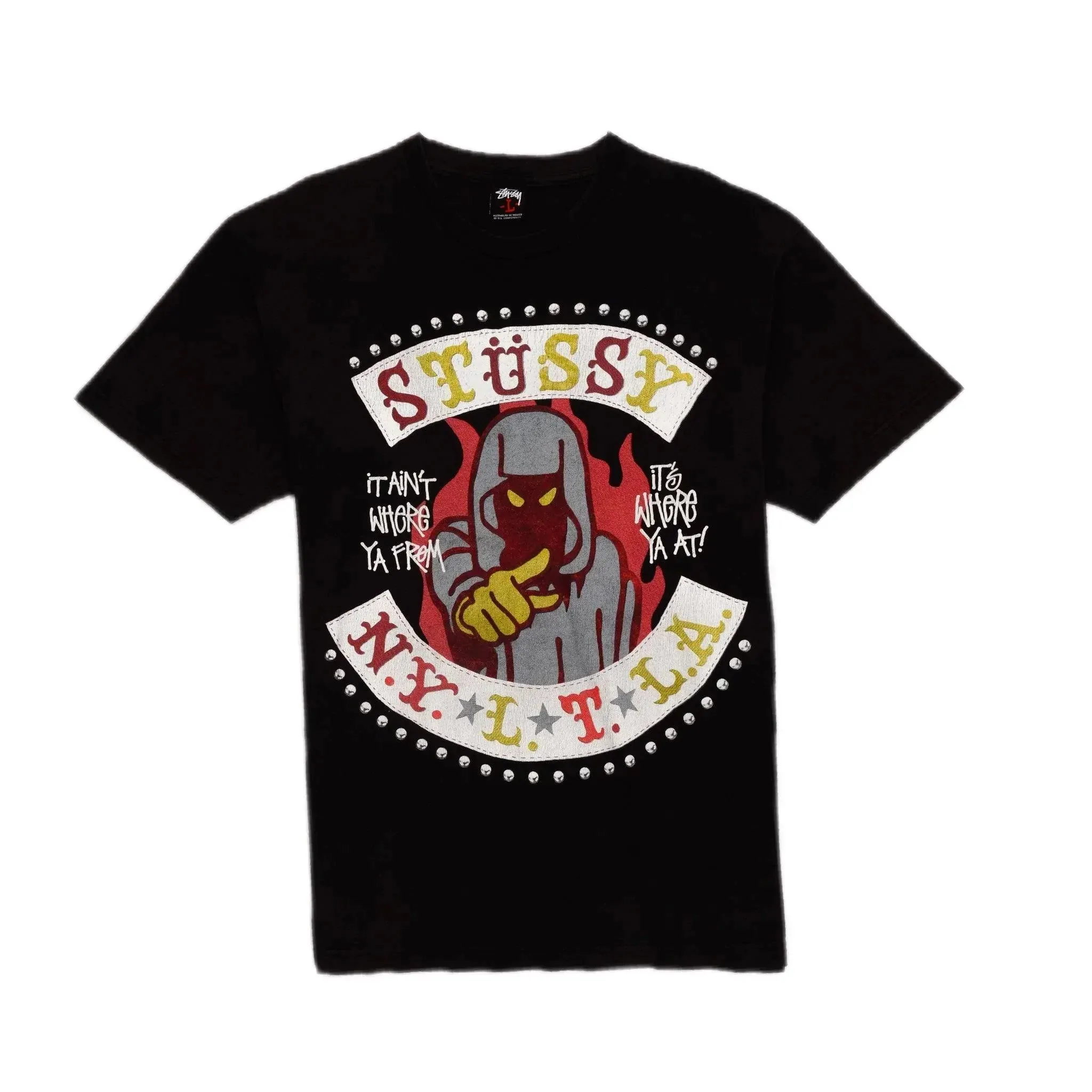 STUSSY WORLDWIDE BIKER TEE  (L)