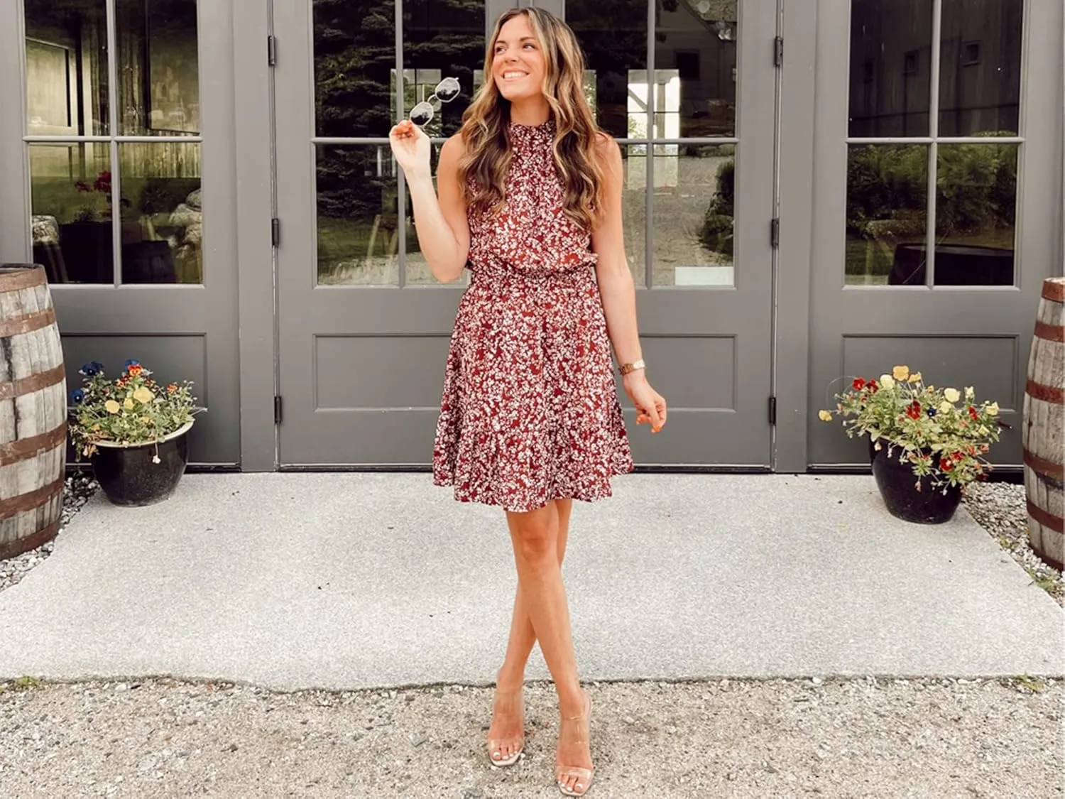 Summer Dress for Women Chiffon Blouses Skirt Spaghetti Sleeveless Tops Halter Ruffle Romper Sun Flowy Summer Outfits