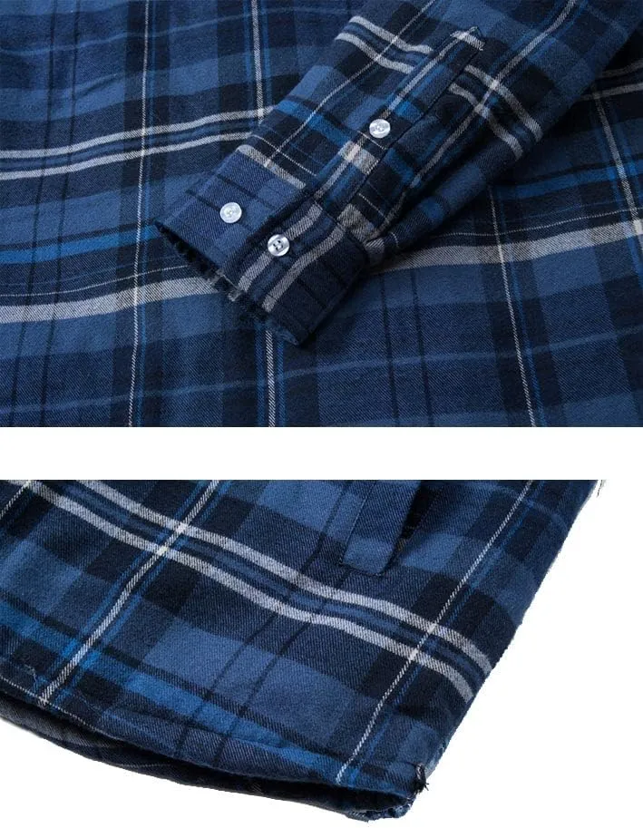TACVASEN Men's Flannel Shirt Jacket Removable Hooded Quilted Lined Plaid Button Down Shirts Zipper Jacket
