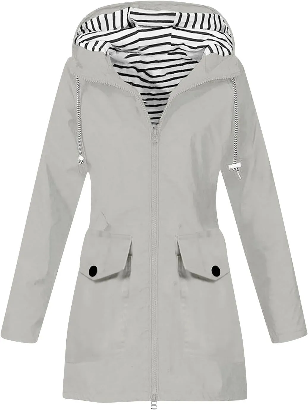 TANGNADE Raincoat for Women Waterproof with Hood Packable Long Hooded Trench Coats Windbreaker Travel Jacket