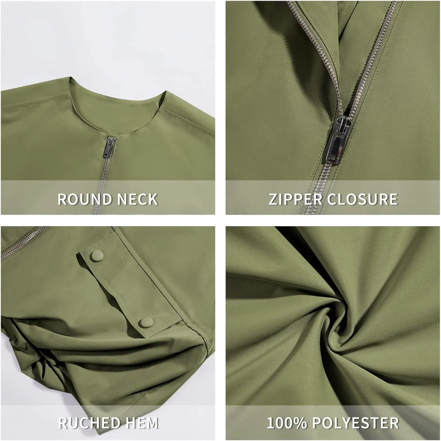 Tankaneo Womens Casual Zip Up Vest Cargo Oversized Ruched Hem Sleeveless Blazer Jackets Tops