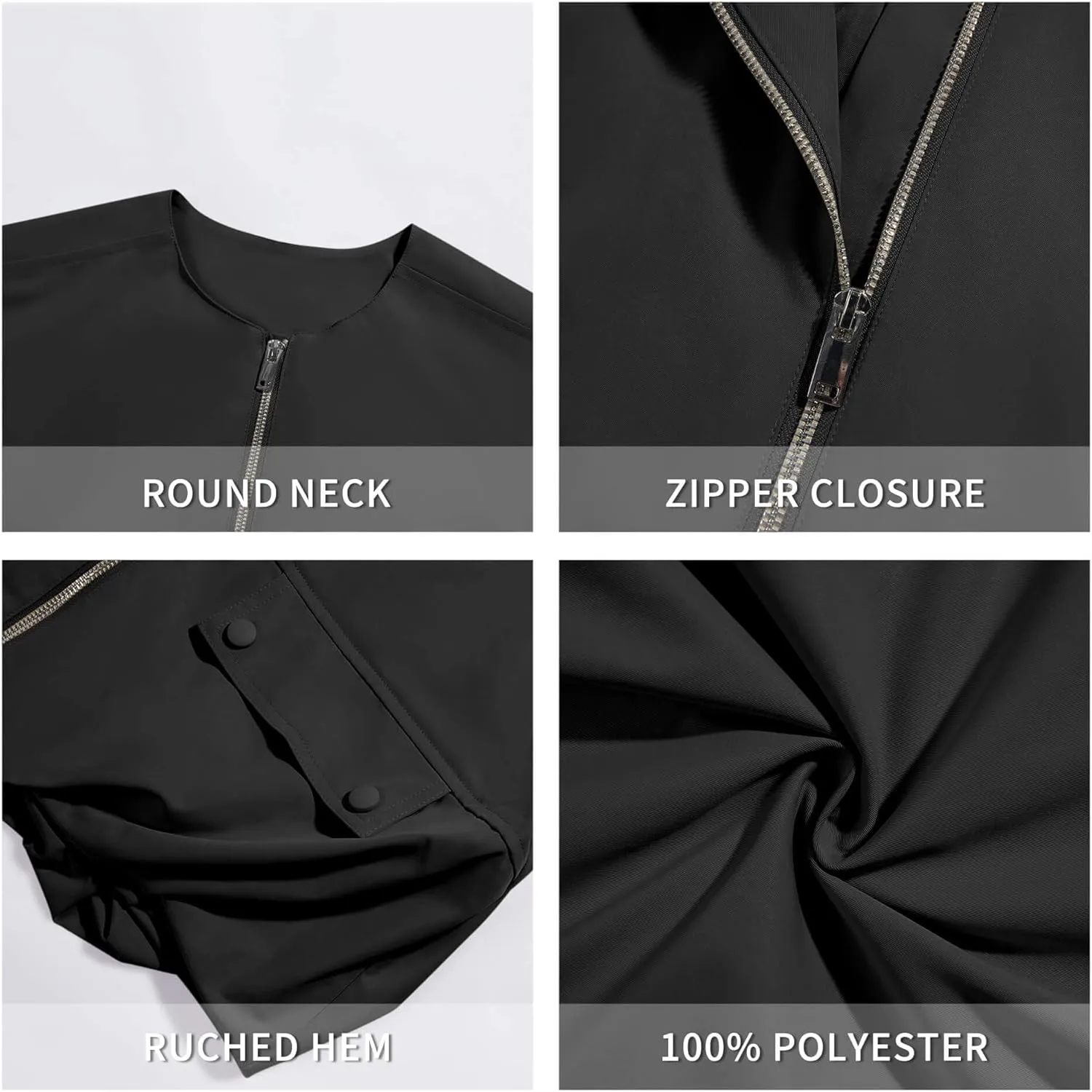 Tankaneo Womens Casual Zip Up Vest Cargo Oversized Ruched Hem Sleeveless Blazer Jackets Tops