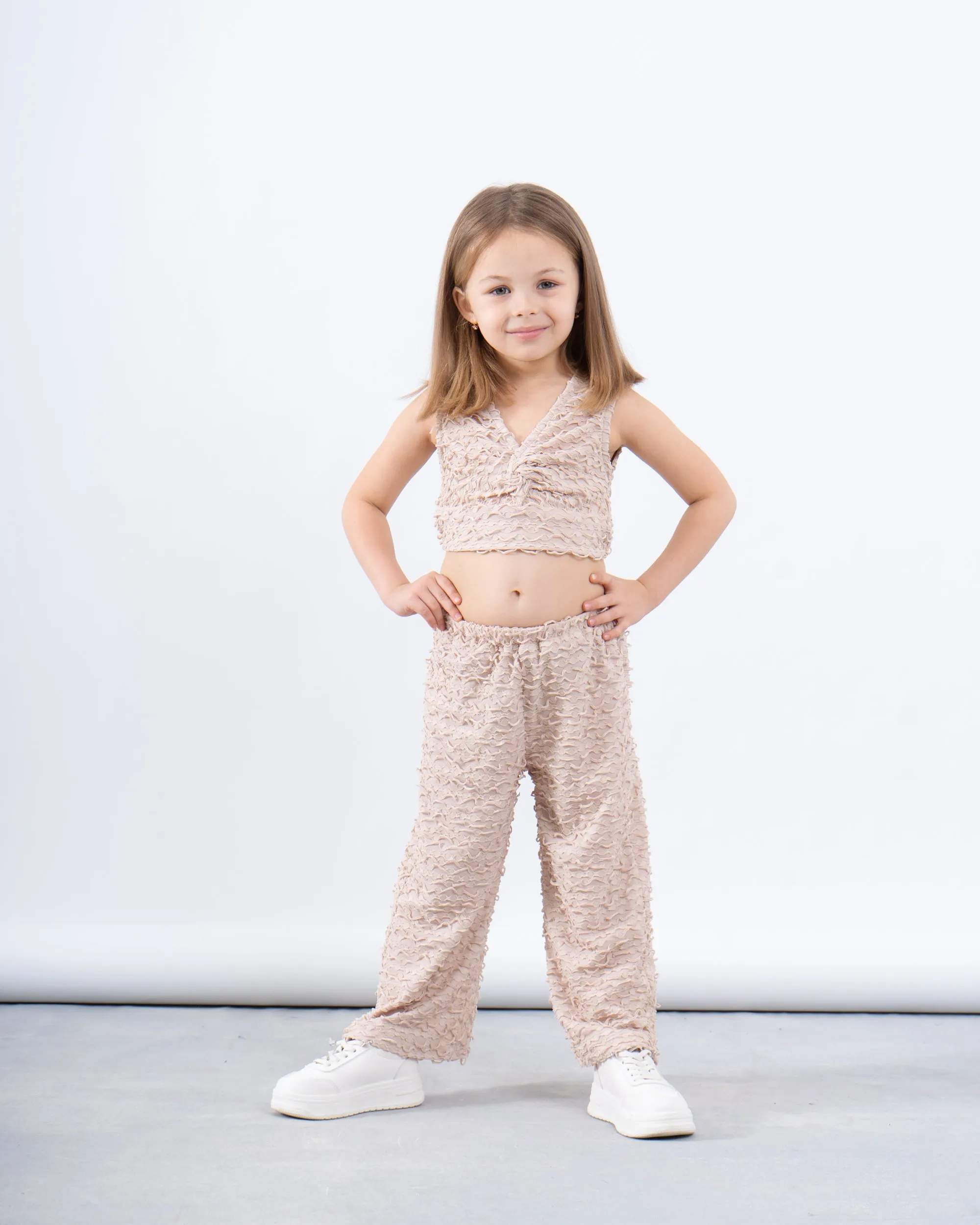 Textured Crop Top With Knot