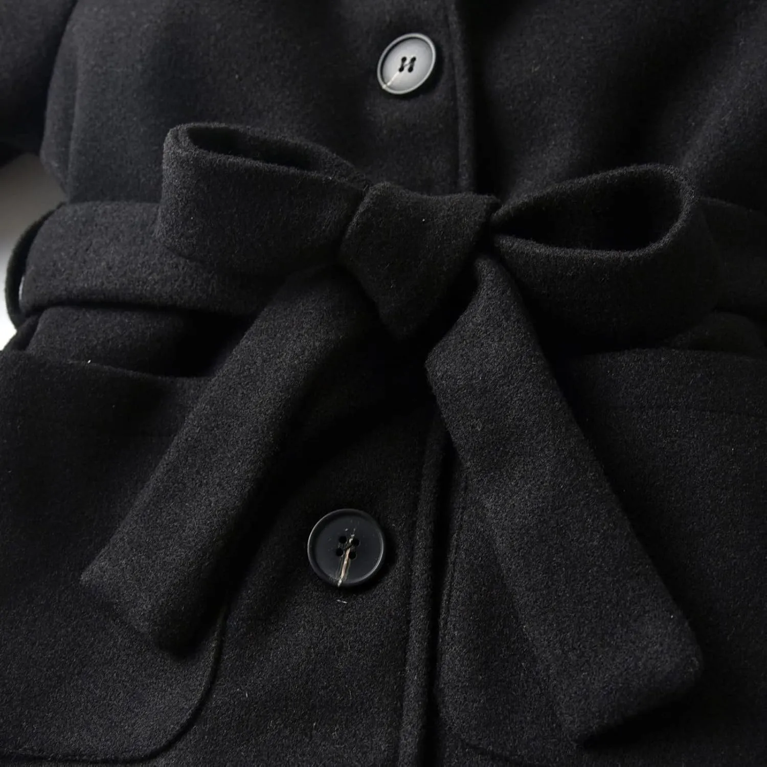 Toddler Girls' Dress Coats Wool Blend Trench Coat Long Winter Jacket Baby Long Peacoat Hooded Faux Fur Jacket Overcoat