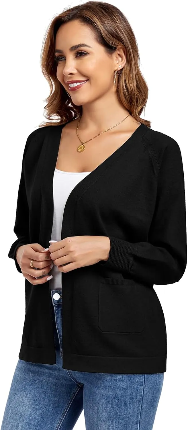 TownCat Women's Knit Cardigan Sweaters with Pocket Lightweight Long Sleeve Open Front Cardigans