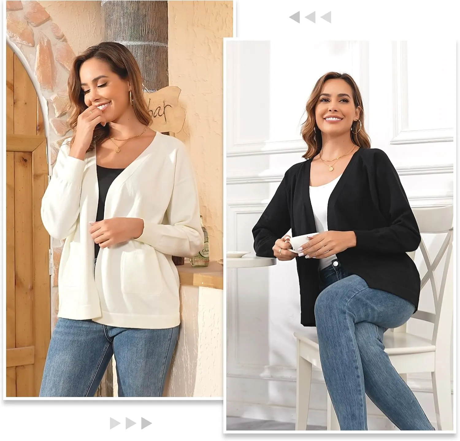 TownCat Women's Knit Cardigan Sweaters with Pocket Lightweight Long Sleeve Open Front Cardigans