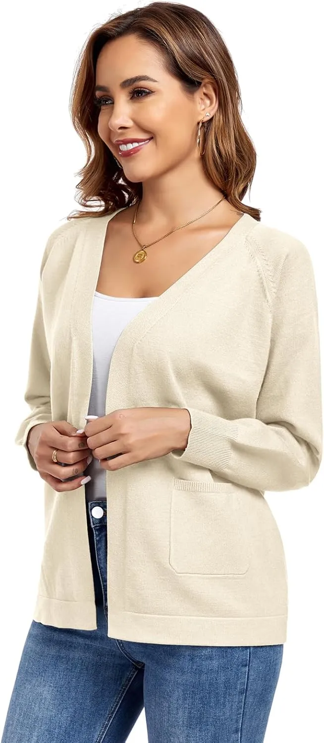 TownCat Women's Knit Cardigan Sweaters with Pocket Lightweight Long Sleeve Open Front Cardigans