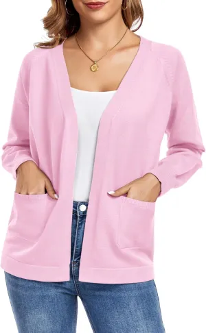 TownCat Women's Knit Cardigan Sweaters with Pocket Lightweight Long Sleeve Open Front Cardigans