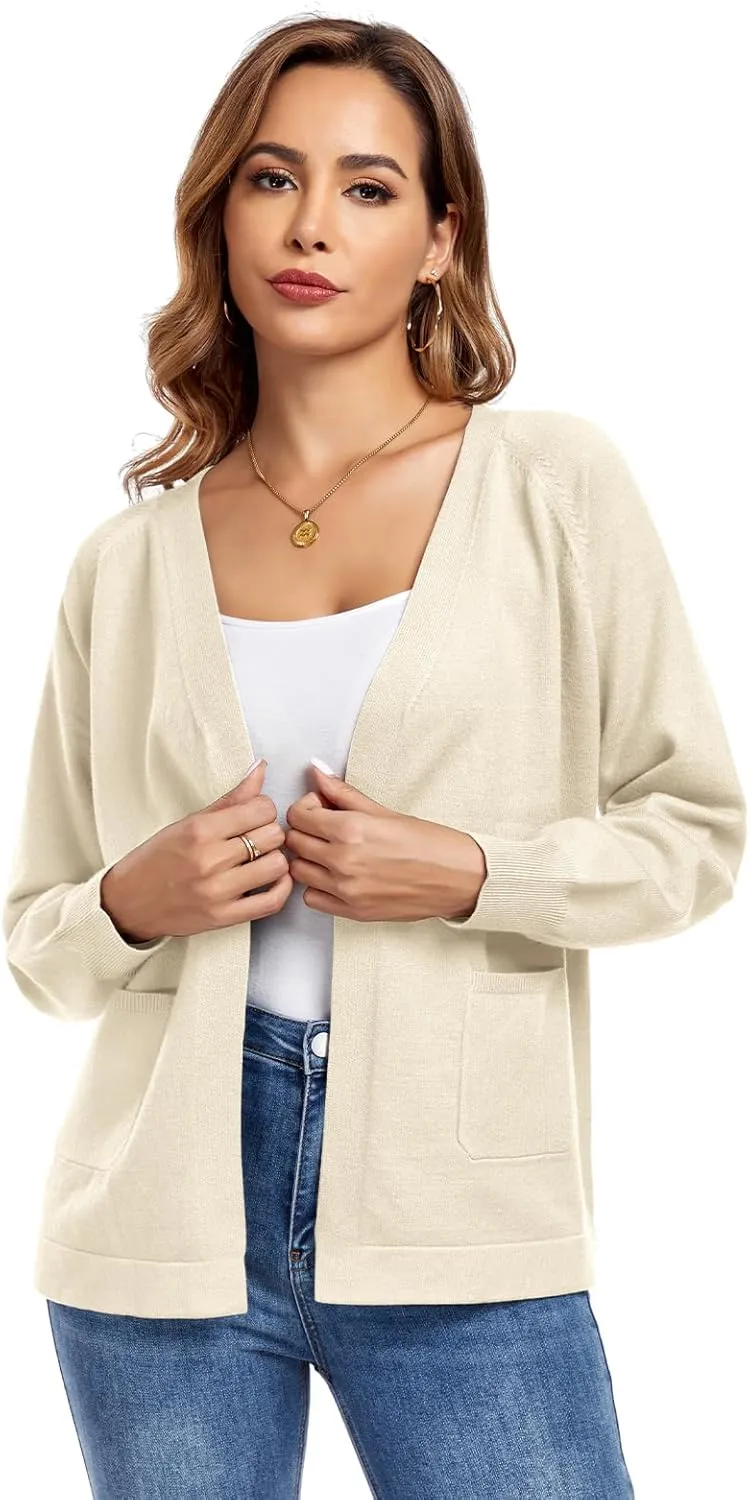 TownCat Women's Knit Cardigan Sweaters with Pocket Lightweight Long Sleeve Open Front Cardigans