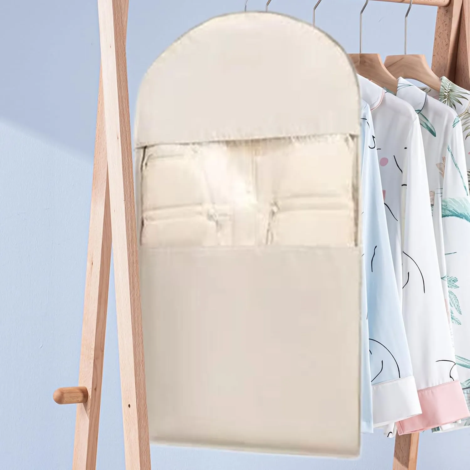 Travel Garment Bag - Clothes Cover | Heavy Duty Garment Bag | Reinforced Fabric Long Dress Storage with Compression Zipper | Dustproof Foldable Suit Protector for Closet
