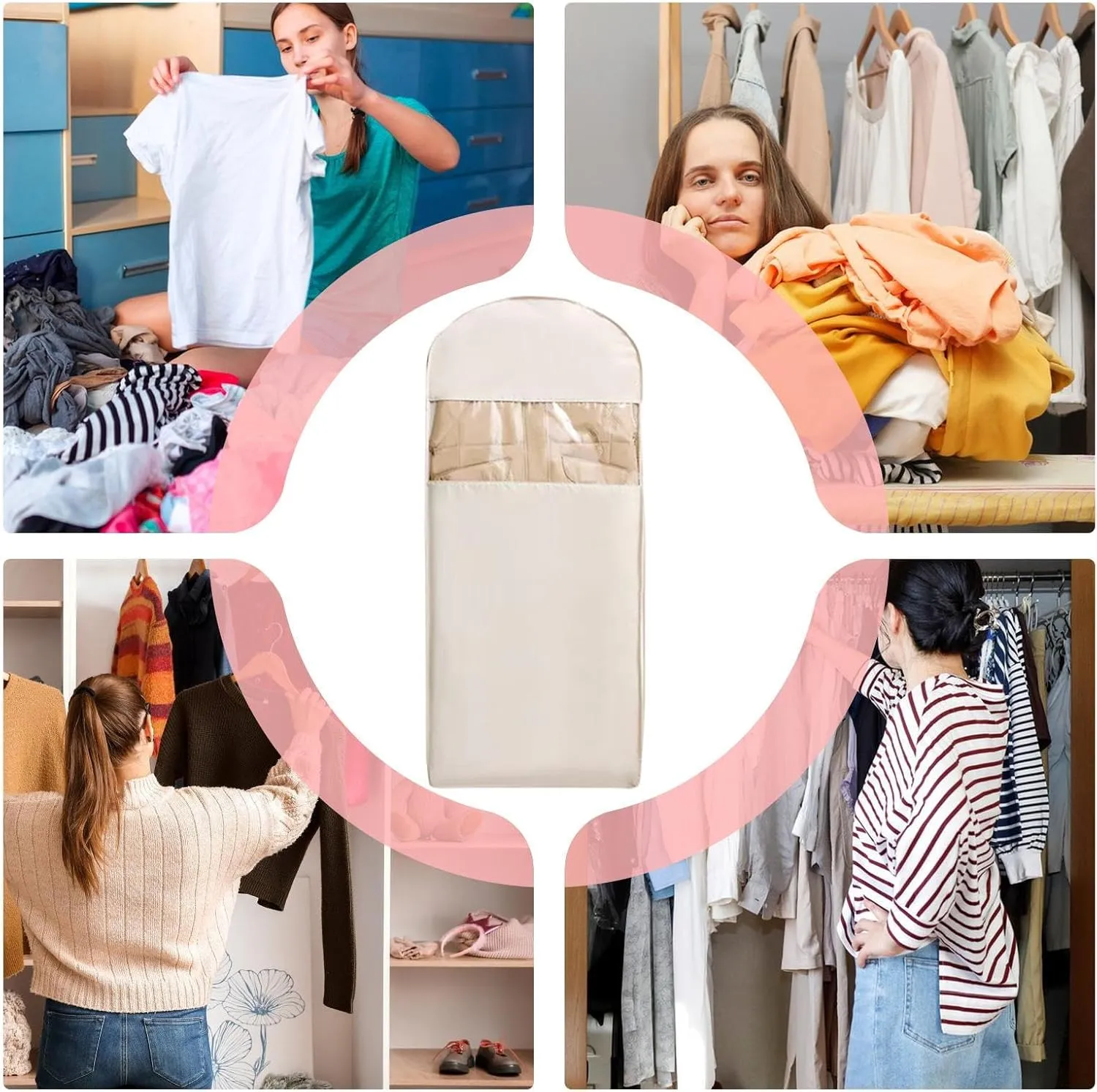 Travel Garment Bag | Clothes Protectant Cover Pouch | Space Saving Dustproof Garment Bag with Compression Zipper for Travel Moving Airplane Closet