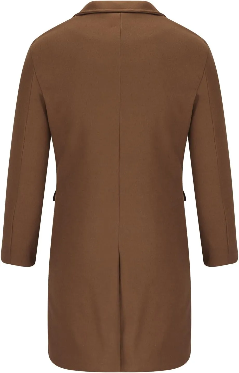 Trench Coat for Men Fashion Wool Blends Single Breasted Notched Collar Pea Coat Cotton-Padded Slim Fit Coat for Winter