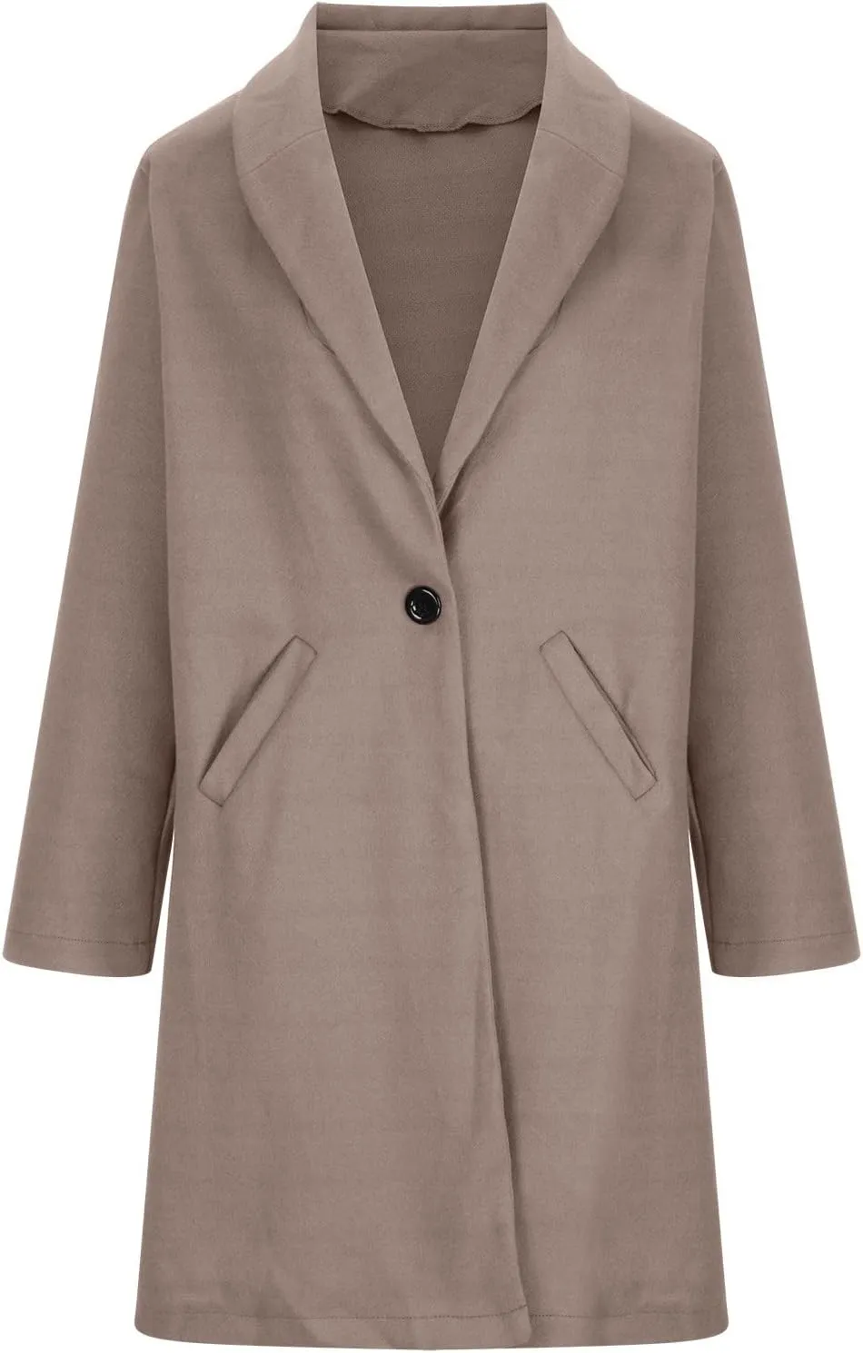 Trendy Fall Winter Trench Coat for Women Long Parka Jackets Elegant Suit Collar Blazer Cardigan Windbreaker