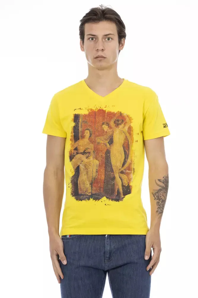 Trussardi Action Yellow Cotton Men's T-Shirt