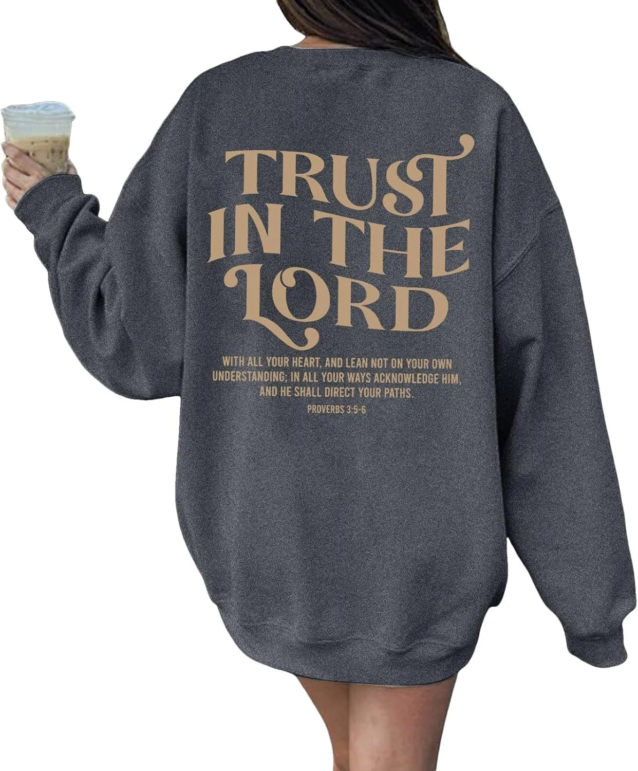 Trust in the Lord Christian Bible Verse Hoodies Jesus Saves Faith Sweatshirt Pullover Tops Harajuku Streetwear