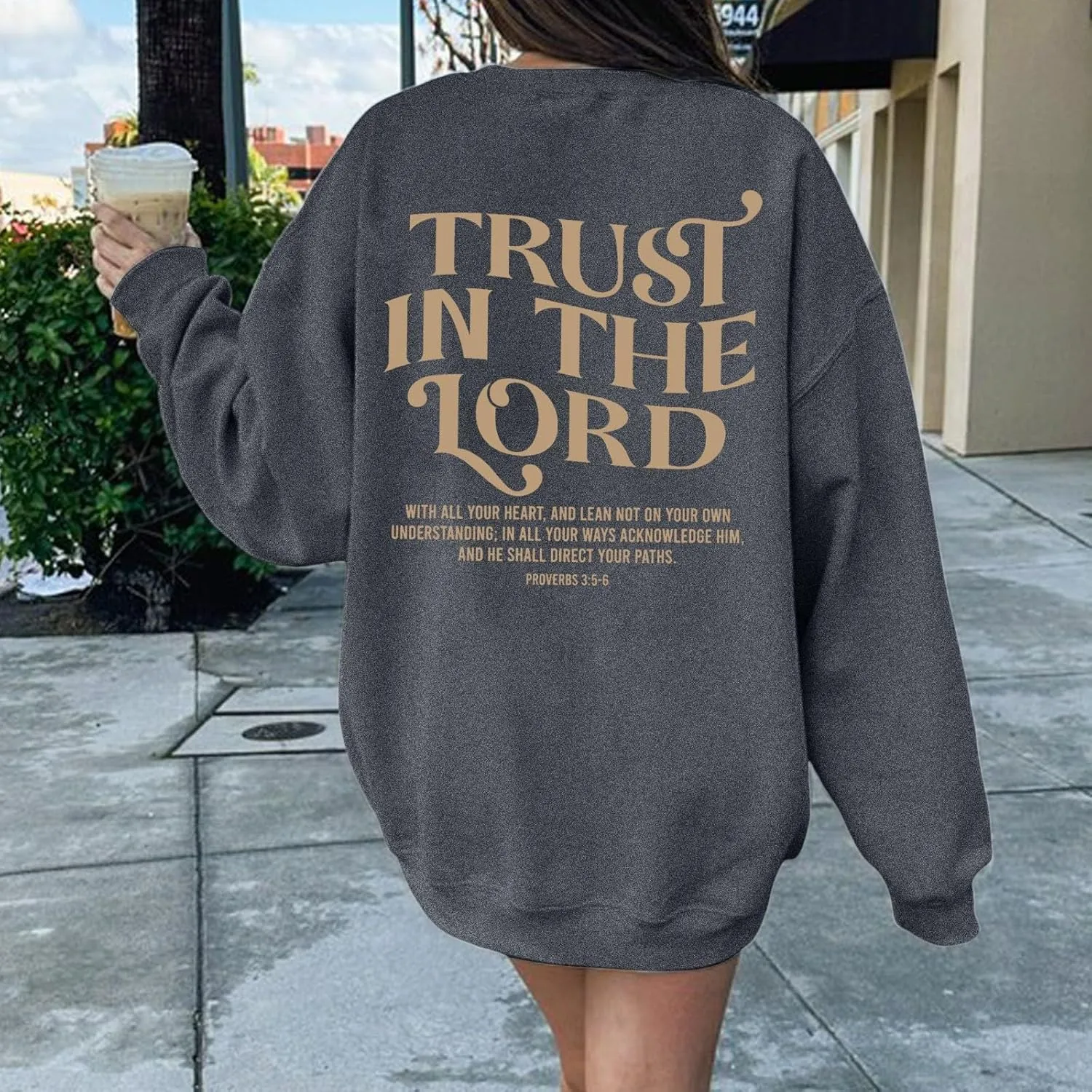 Trust in the Lord Christian Bible Verse Hoodies Jesus Saves Faith Sweatshirt Pullover Tops Harajuku Streetwear