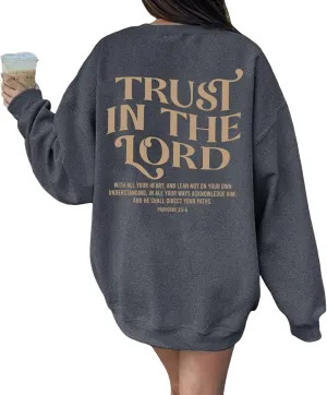 Trust in the Lord Christian Bible Verse Hoodies Jesus Saves Faith Sweatshirt Pullover Tops Harajuku Streetwear