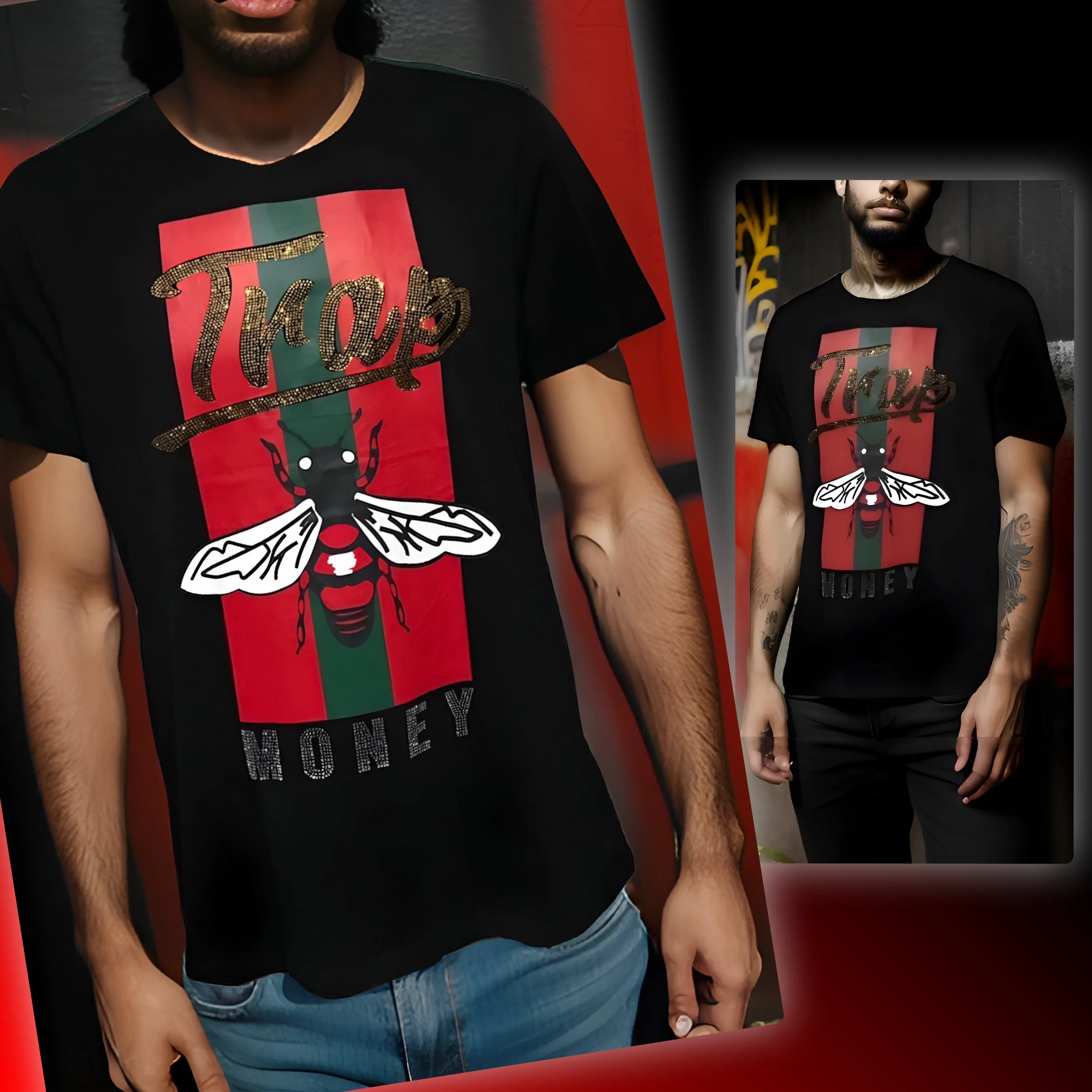 ^UCXX^ (BLACK) ~TRAP MONEY~ SHORT SLEEVE T-SHIRTS