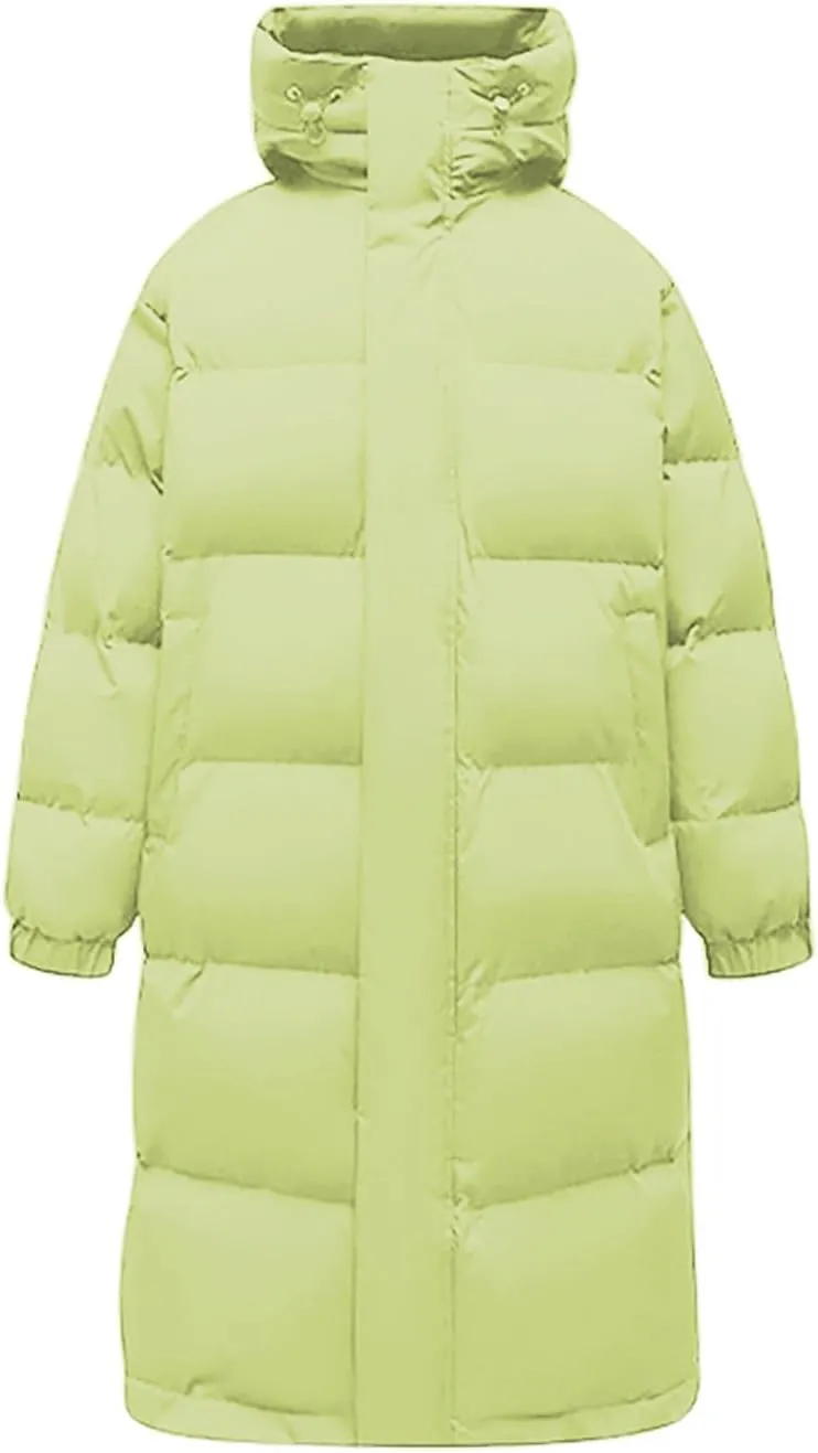 Uillui Long Lightweight Puffer Coat Men Waterproof Warm Winter Quilted Down Jackets with Hood Thick Parka Hooded Ski Jackets