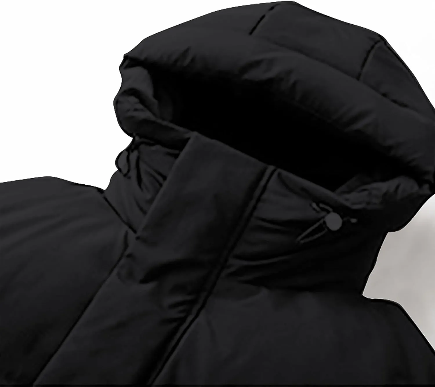 Uillui Long Lightweight Puffer Coat Men Waterproof Warm Winter Quilted Down Jackets with Hood Thick Parka Hooded Ski Jackets