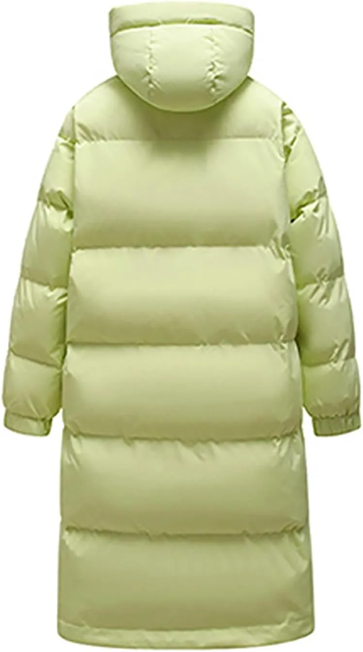 Uillui Long Lightweight Puffer Coat Men Waterproof Warm Winter Quilted Down Jackets with Hood Thick Parka Hooded Ski Jackets