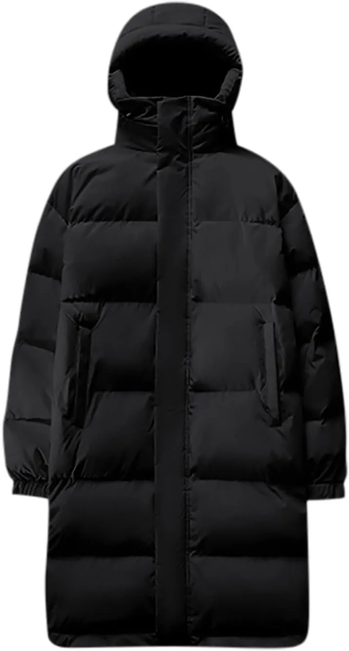 Uillui Long Lightweight Puffer Coat Men Waterproof Warm Winter Quilted Down Jackets with Hood Thick Parka Hooded Ski Jackets