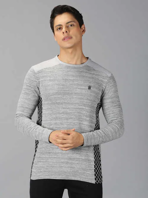 UrGear Cut&Sew Men Round Neck Black T-shirt