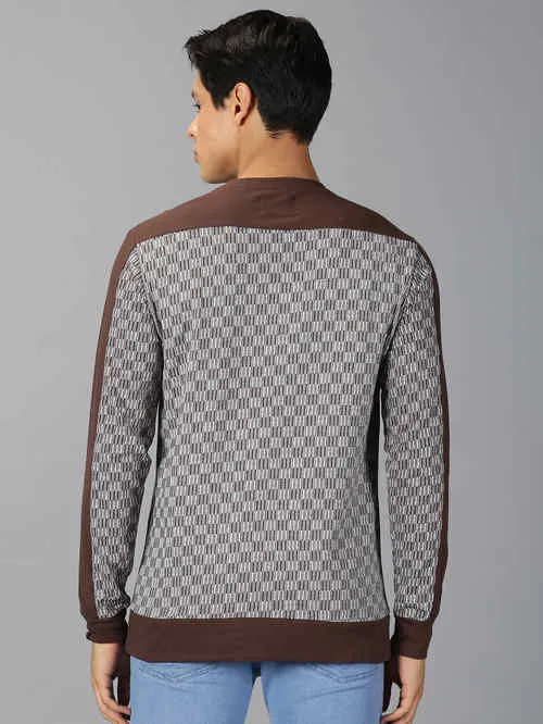 UrGear Printed Men Round Neck Brown/Grey T-Shirt