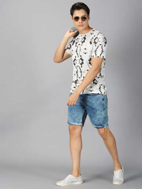 UrGear Printed Men Round Neck Grey Melange  T-shirt