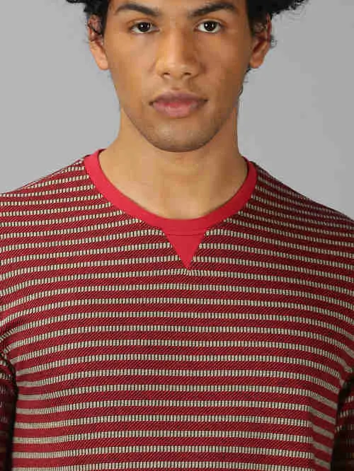 UrGear Striped  Men Round Neck  Orange  T-shirt