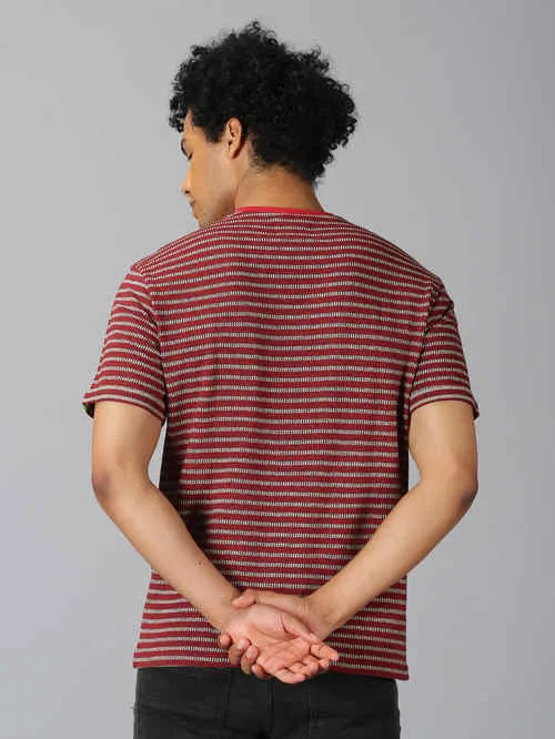UrGear Striped  Men Round Neck  Orange  T-shirt