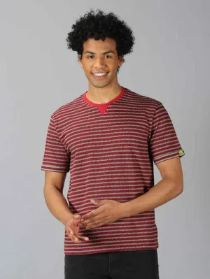 UrGear Striped  Men Round Neck  Orange  T-shirt