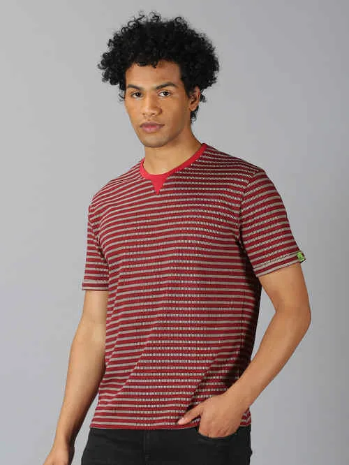 UrGear Striped  Men Round Neck  Orange  T-shirt