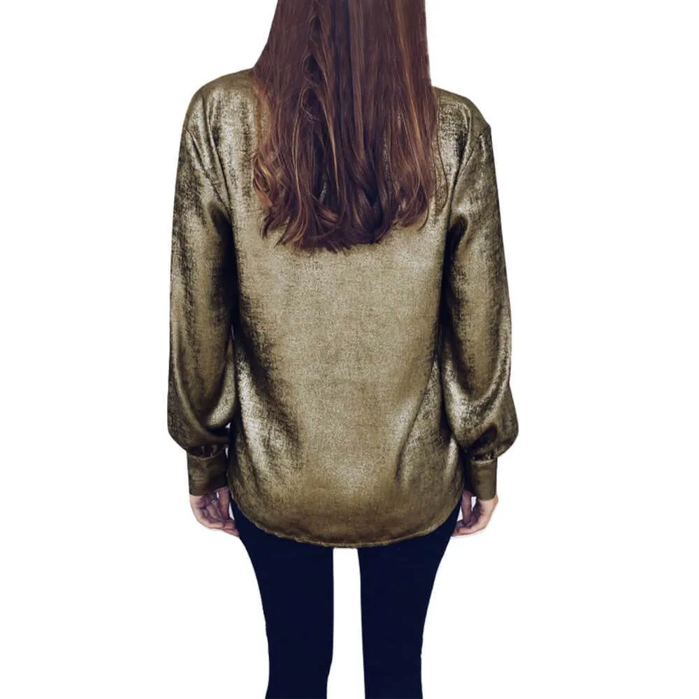 V-neck Bright Regular Loose T-shirt