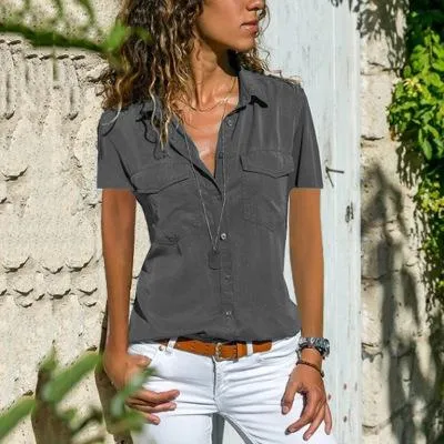 V-neck Short Sleeves T-shirt
