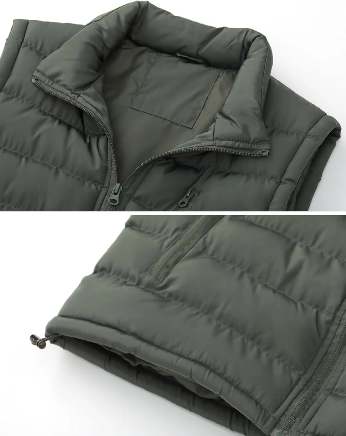 Vcansion Men's Outdoor Stand Collar Fleece Jacket Vest Casual Padded Vest Coats