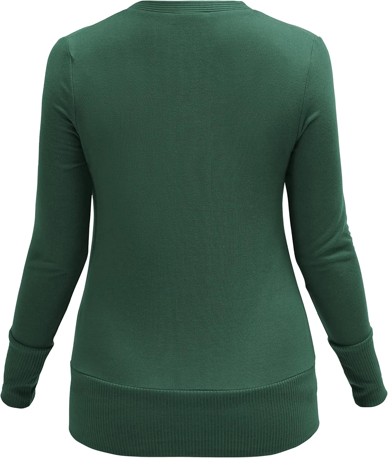 VERABENDI Women Long Sleeve Snaps Button Down V Neck Cute Knit Sweater Cardigan