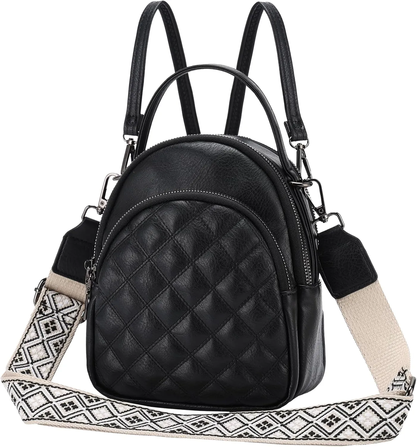 VX VONXURY Mini Backpack Purse,Women's Fashion Convertible Shoulder Bag with Guitar Strap