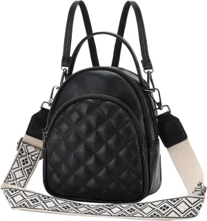 VX VONXURY Mini Backpack Purse,Women's Fashion Convertible Shoulder Bag with Guitar Strap