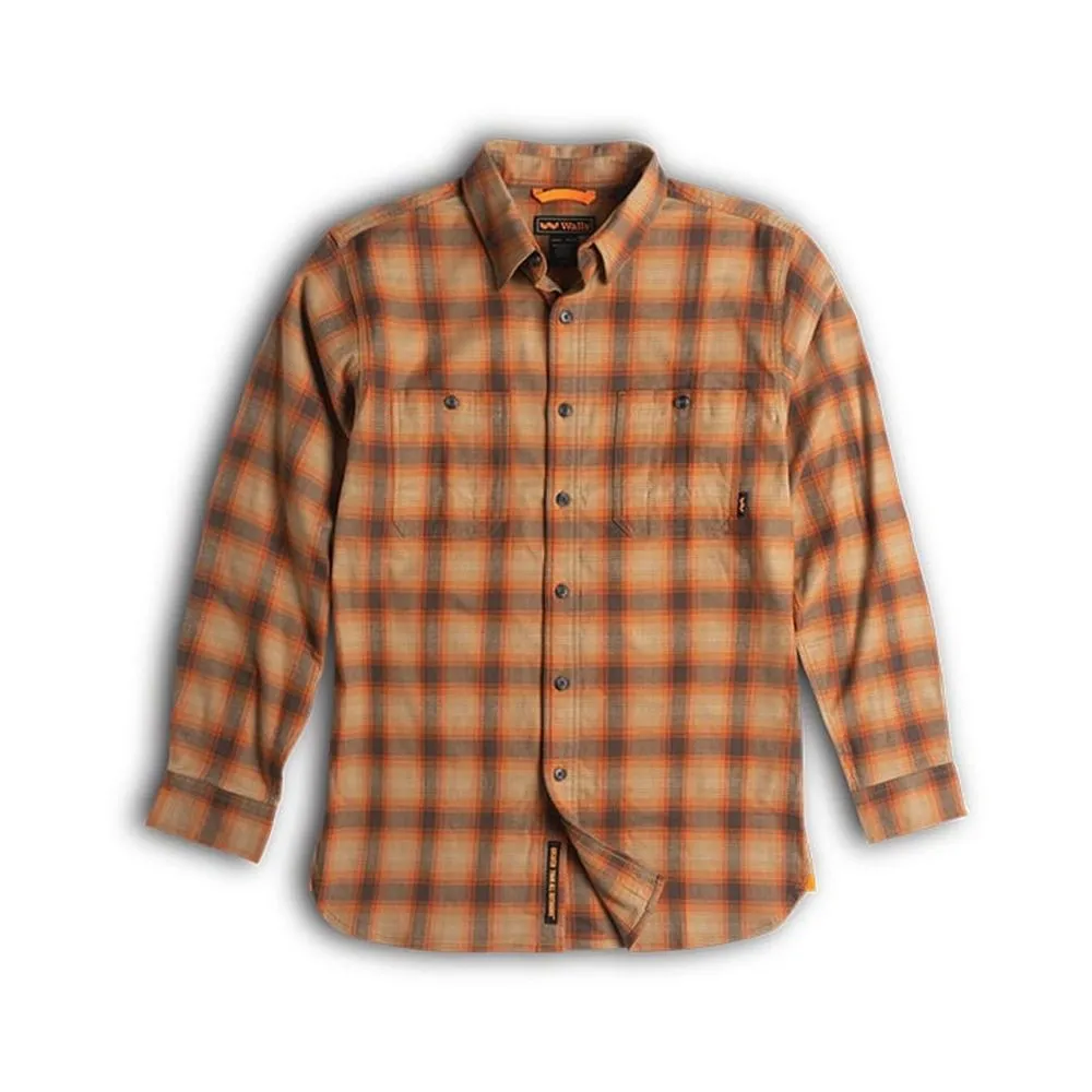 Wall's Longhorn Men's Midweight Flannel Stretch Work Shirt YL860 - Red Dirt