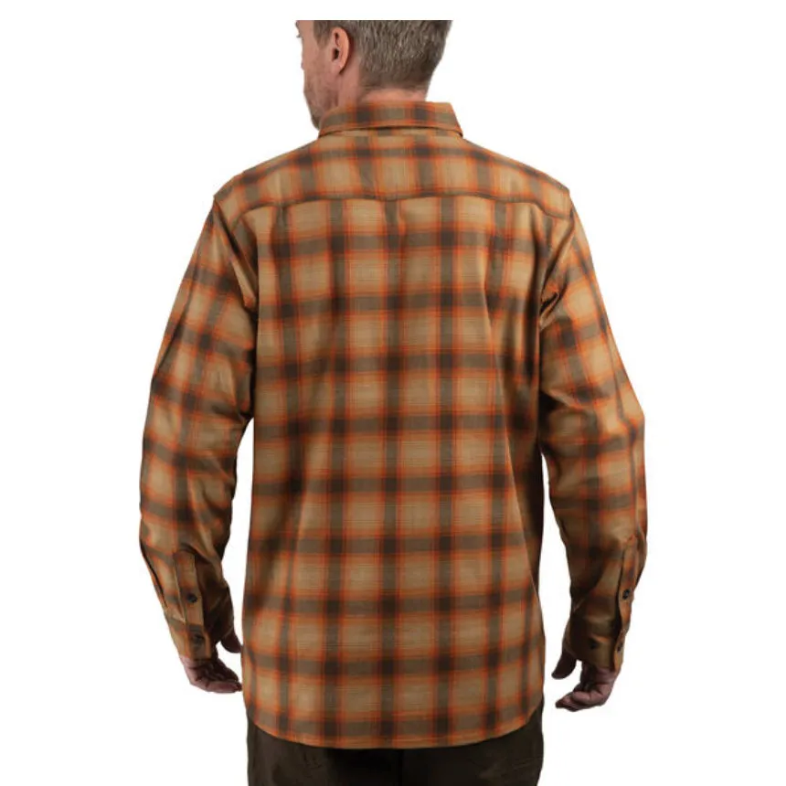 Wall's Longhorn Men's Midweight Flannel Stretch Work Shirt YL860 - Red Dirt