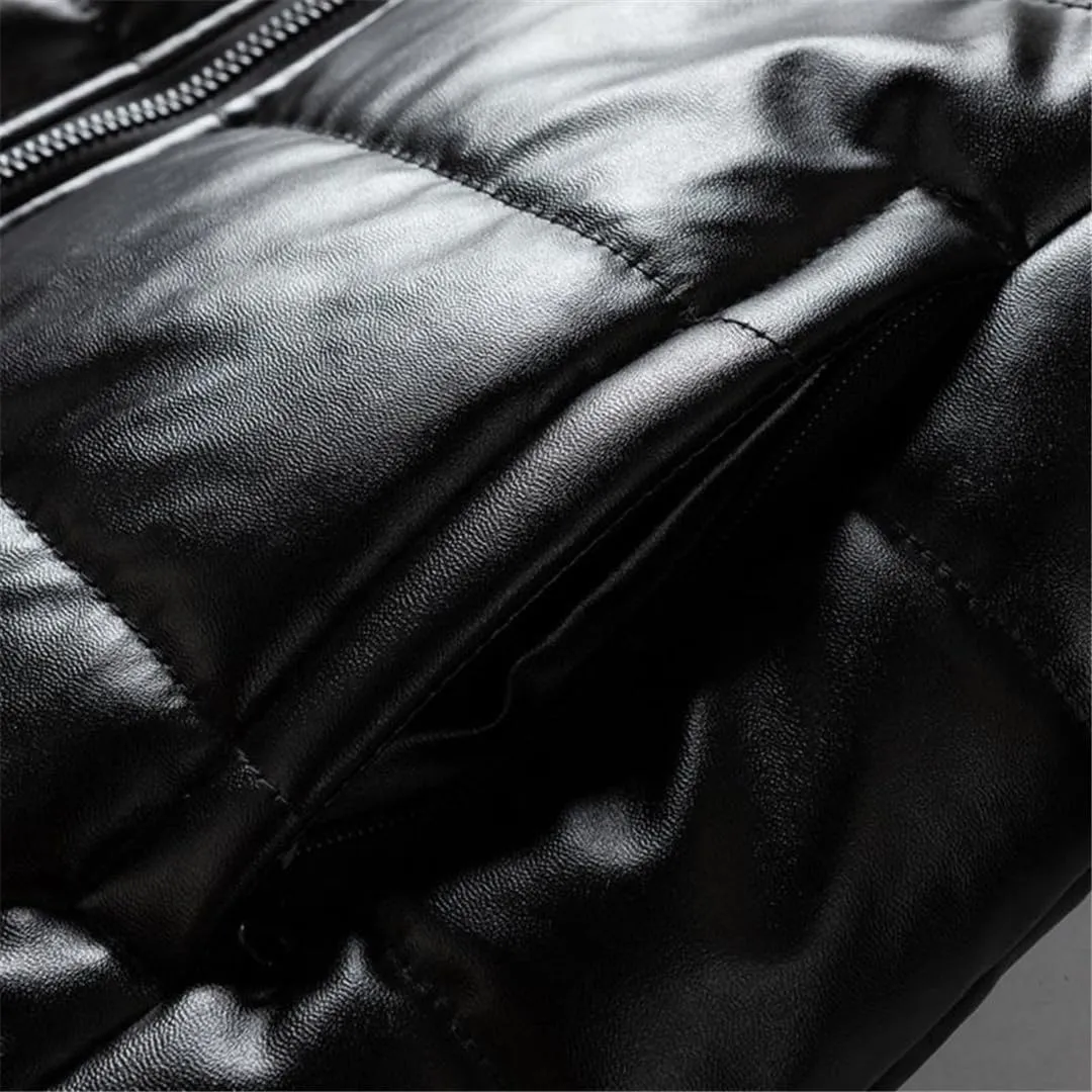 Warm Lamb Turn Down Collar Coat Men's Autumn Winter Casual Outdoor Cotton Padded Jacket